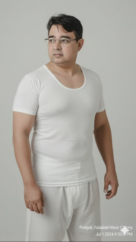 3 piece pack interlock (Thick Fabric) Half Sleeves Vest